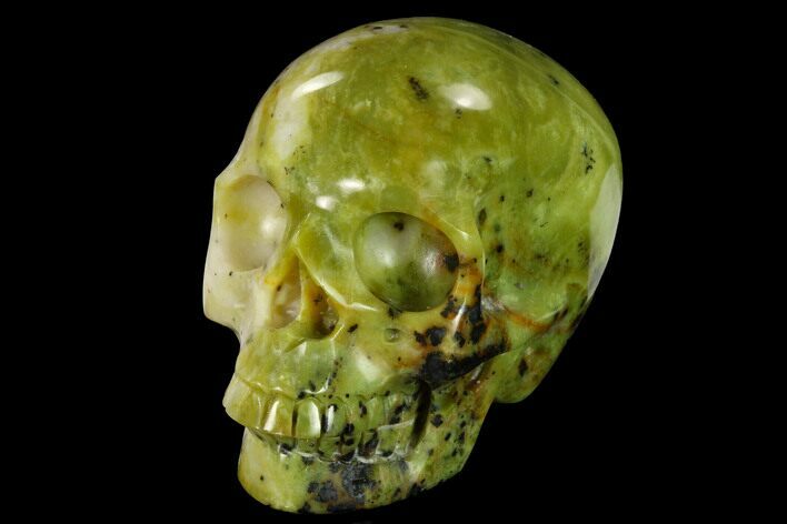 Realistic, Polished Yellow Turquoise Jasper Skull - Magnetic #151121